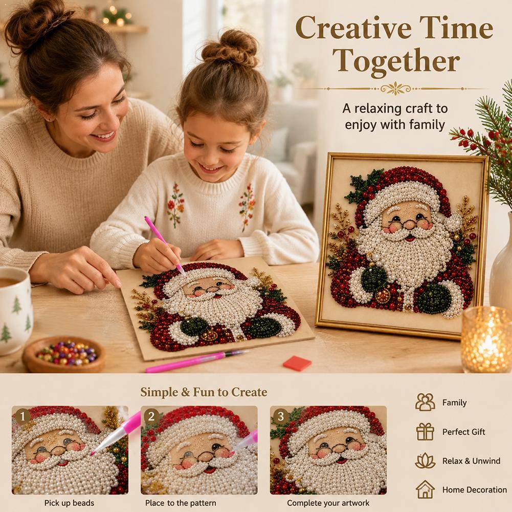 Embroidery Wall Art - Noel Baba İnci Sanatı DIY Kiti