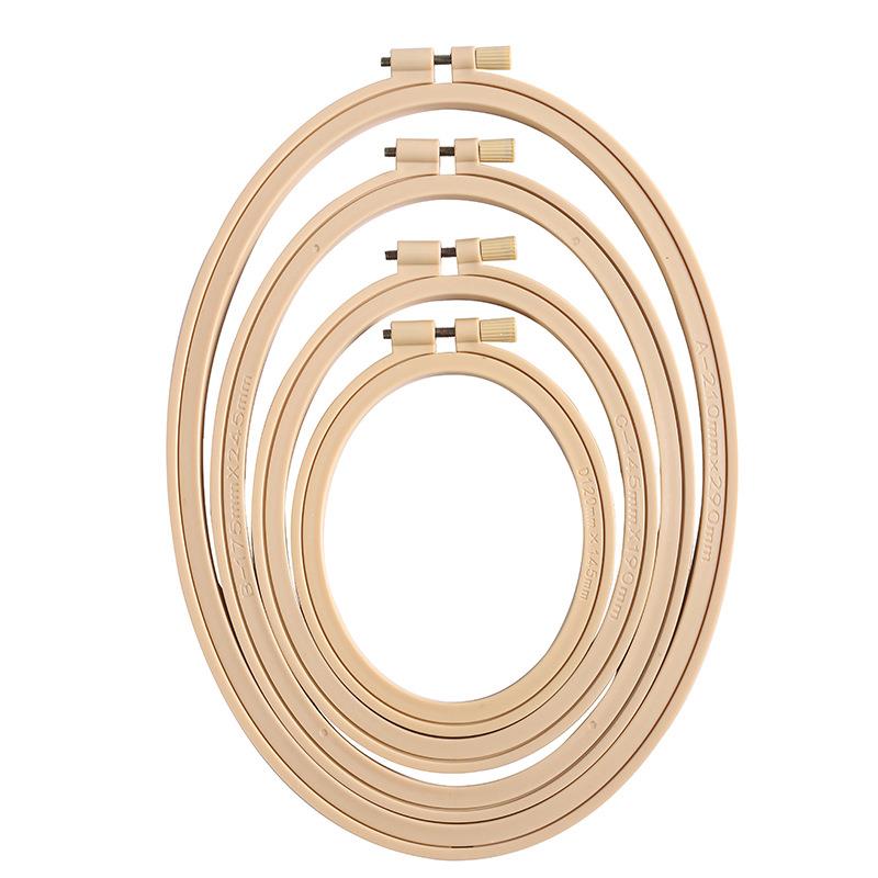 Embroidery Hoop Stand - Taklit bambu plastik Oval ahşap renk