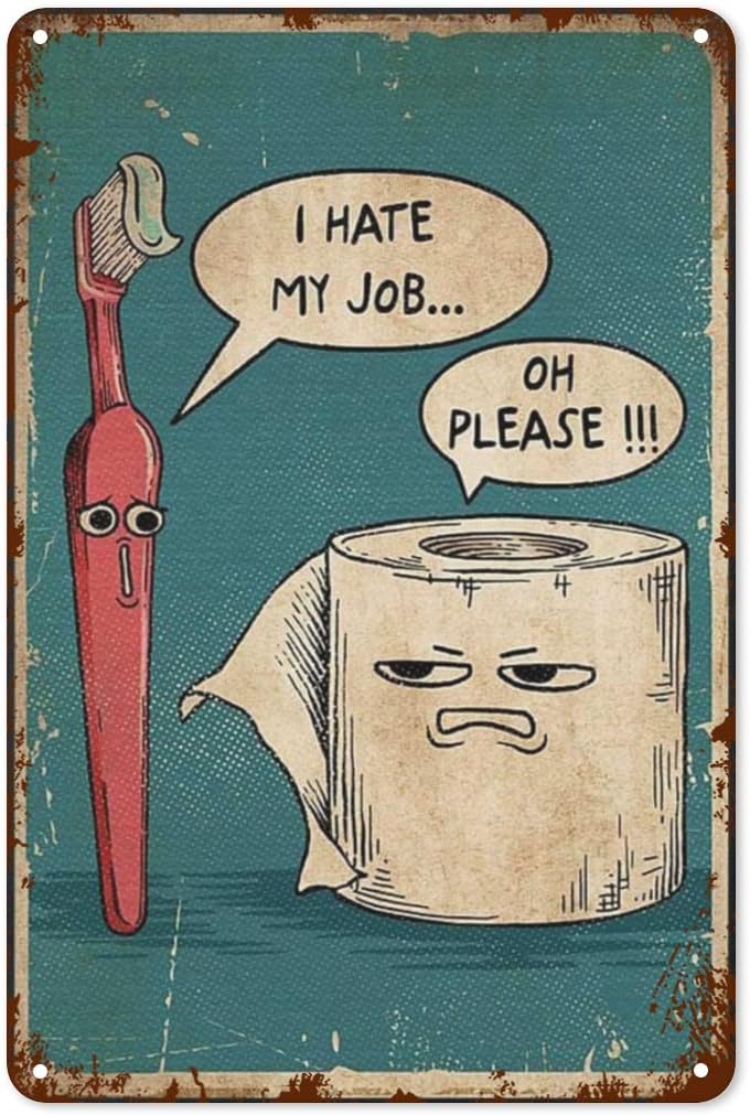 Embroidery Wall Art - Vintage Metal Tabela I Hate My