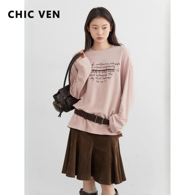 Embroidery Font - CHIC VEN Yeni Kadın Uzun Kollu