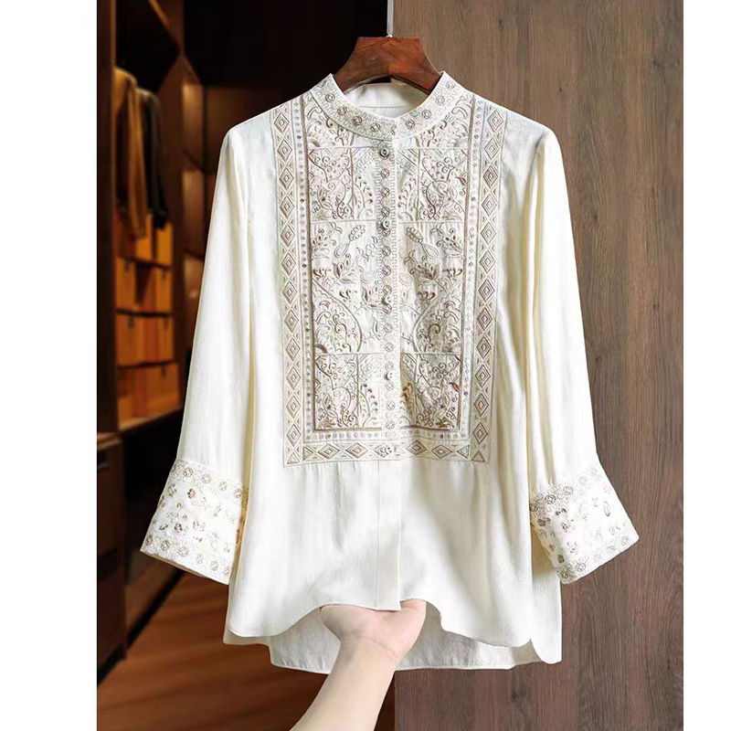 Embroidery Unique Design - Yazlık İpek+Rayon Kumaş Yeni Çin Tarzı