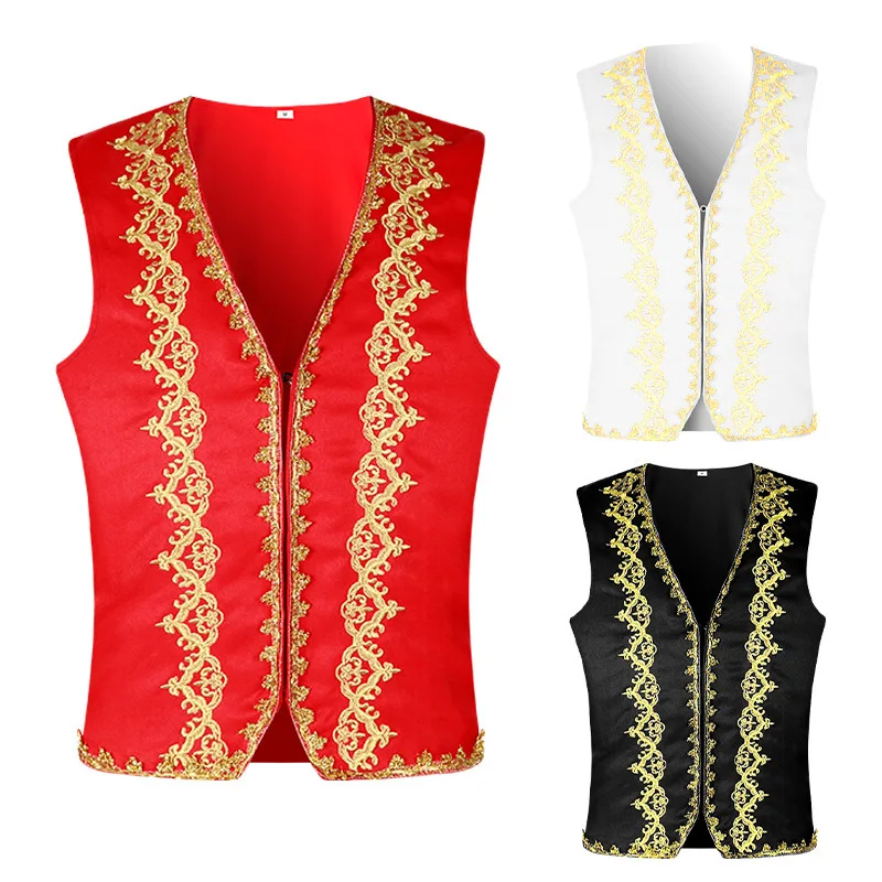 Embroidery Gold - Ortaçağ Altın Nakış Barok Yelek Erkekler
