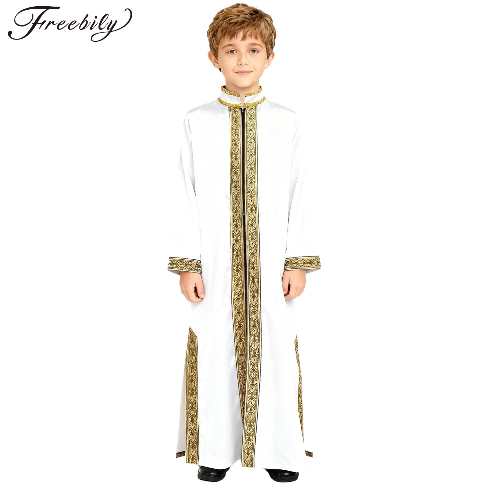 Embroidery Gold - Erkek Çocuk Altın İşlemeli Maxi Müslüman