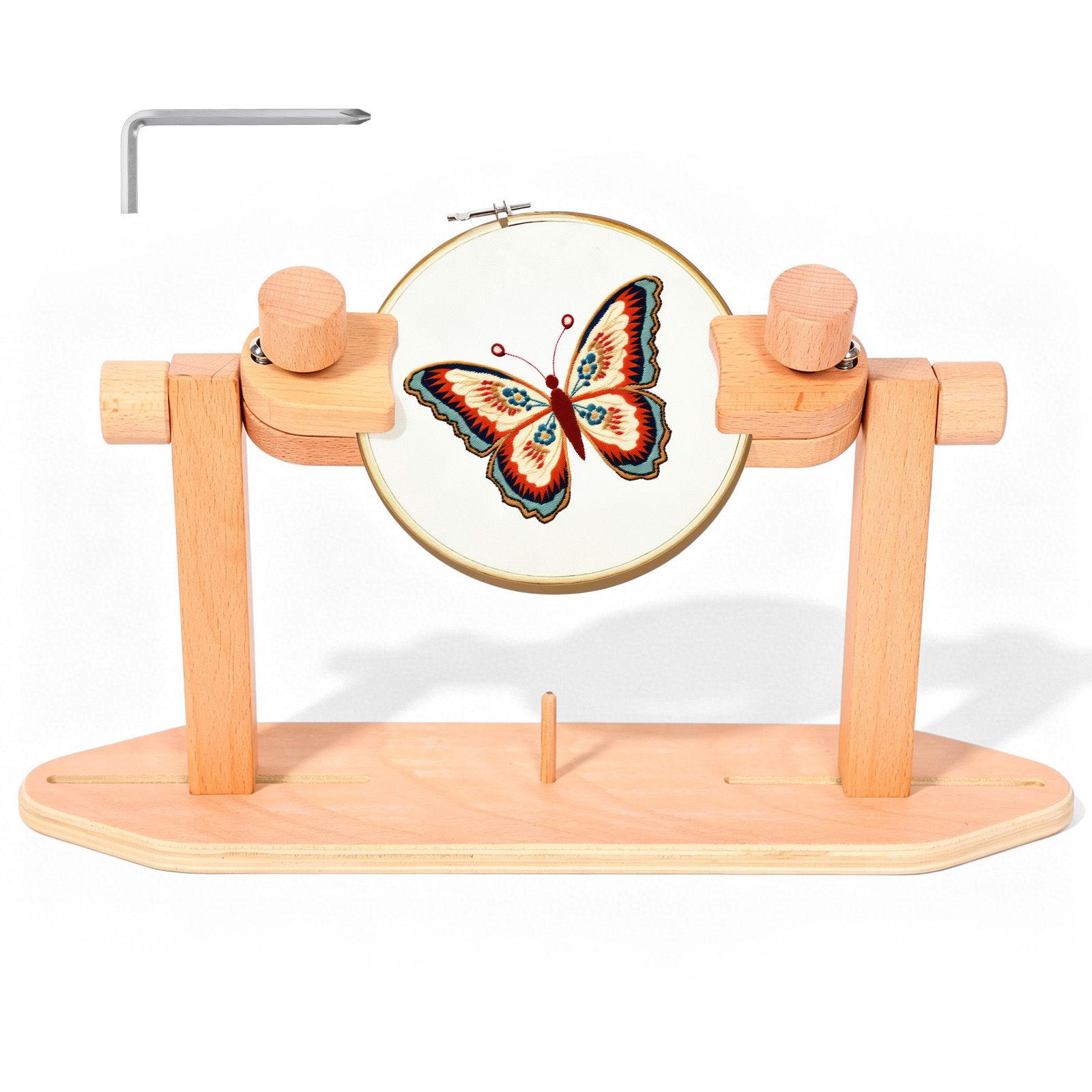Embroidery Hoop Stand - Ahşap Nakış Kasnağı Standı Ayarlanabilir Nakış