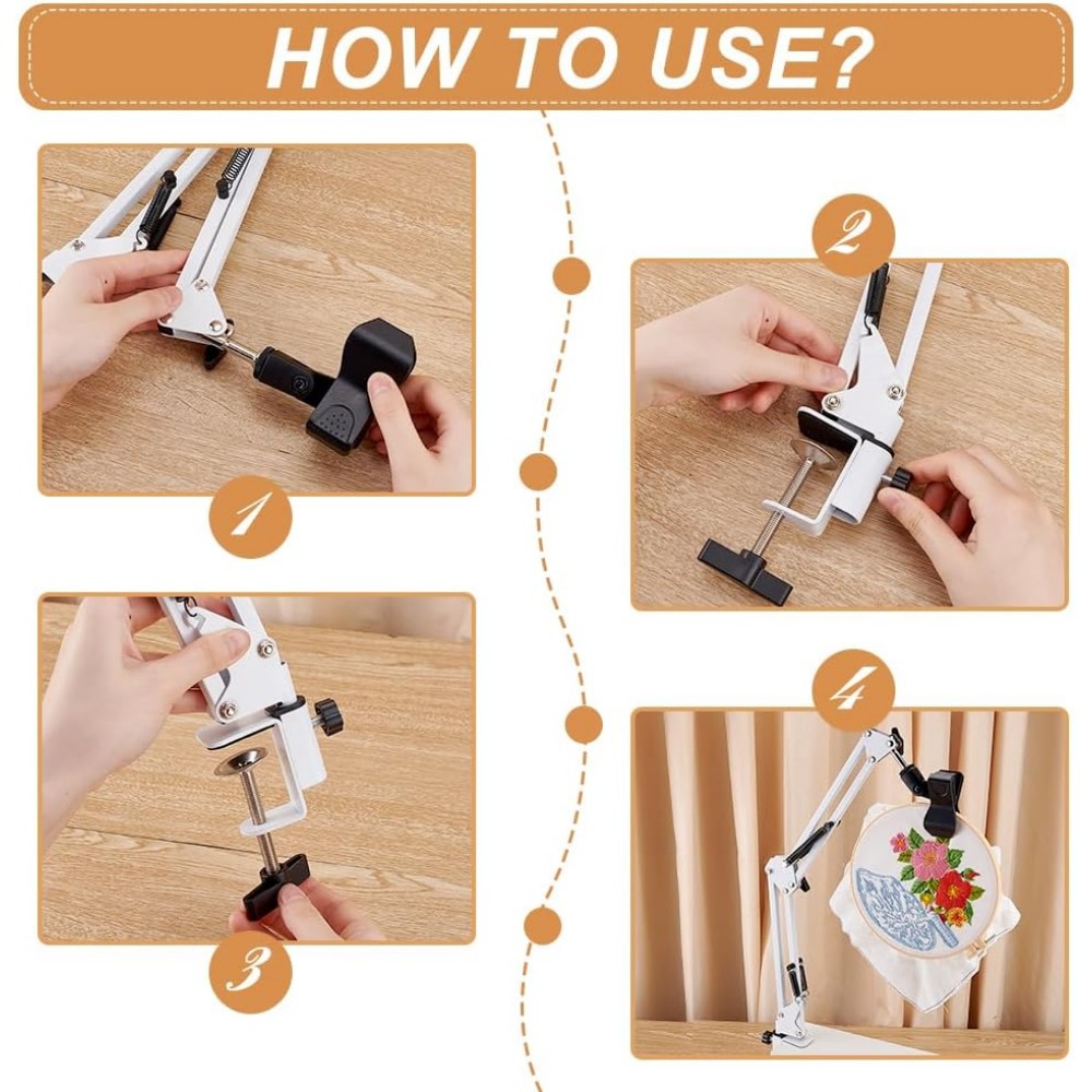Beyaz Nakış Masa Standı Kiti 8 - Embroidery Hoop Stand incelemesi ve fiyatı