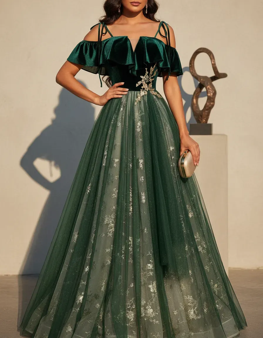 Zümrüt Yeşili Kadife Üst Tül E - Embroidery Gold incelemesi ve fiyatı
