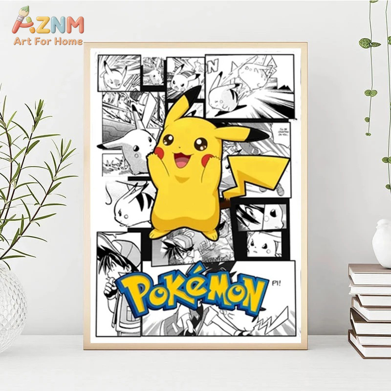 AZNM Pokemon Charizard Pikachu - Embroidery Wall Art incelemesi ve fiyatı